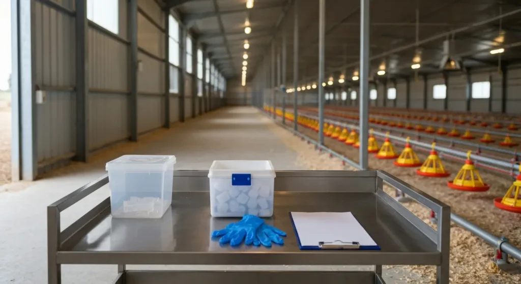 Nagłe upadki kurcząt brojlerów: procedura postępowania i zabezpieczenie materiału do badań